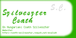 szilveszter csath business card